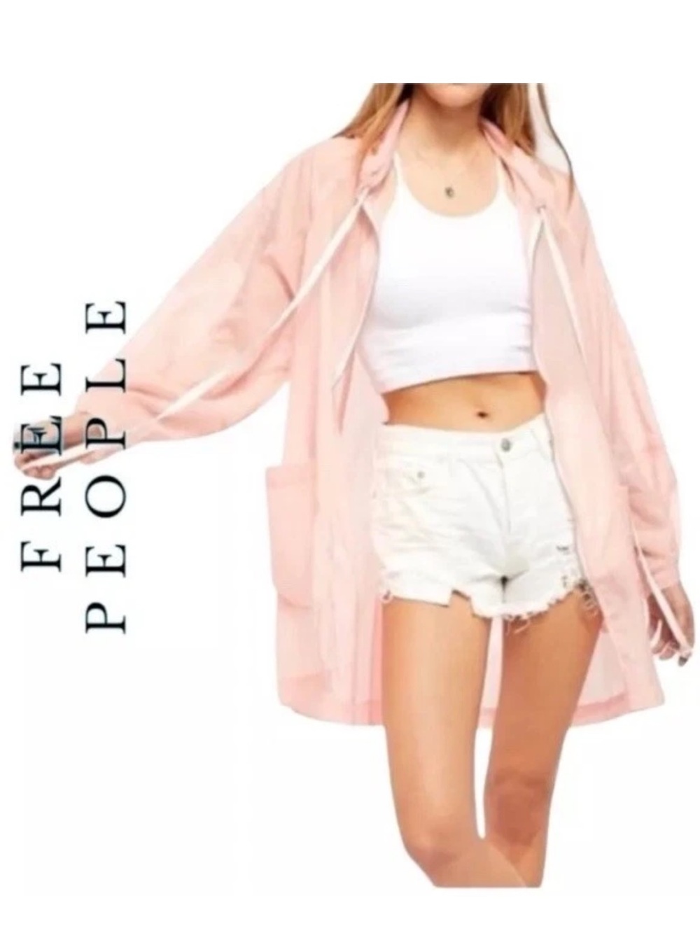 Free People Callie Poncho Raincoat Size M